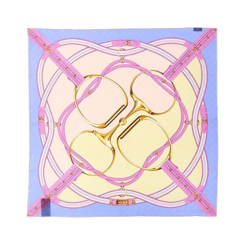 Gucci Gg Jacquard Silk Scarf, Blue